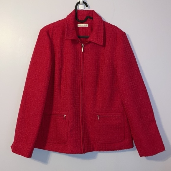 Coldwater Creek Dark Pink Barbiecore Blazer Zip Front Jacket size 12 - Picture 1 of 15